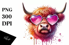 Colorful Heart Sunglasses Art PNG Product Image 1