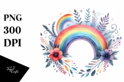 Watercolor Wimsicall Rainbow | Sublimation Clipart Product Image 1