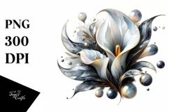 Shiny Calla Lily Made of Material | Sublimation Clipart Product Image 3