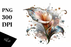 Shiny Calla Lily Made of Material | Sublimation Clipart Product Image 3