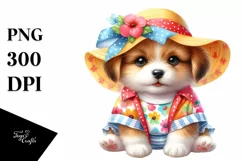Colorful Cute Baby Puppy Dressed | Clipart Product Image 1