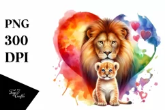Baby Lion with Heart PNG Product Image 1
