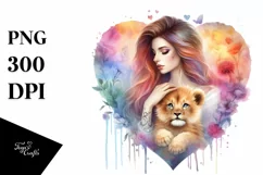Baby Lion with Heart PNG Product Image 1