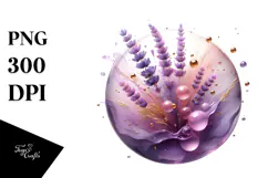 Abstract Lavender Round Wood Splash PNG Product Image 1