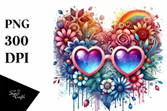 Heart with Sunglasses, PNG Product Image 1