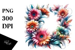 Colorful Gerbera Abstract Art | Sublimation | Clipart Product Image 3