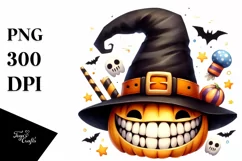 Funny Watercolor Halloween Sticker | Clipart Product Image 3