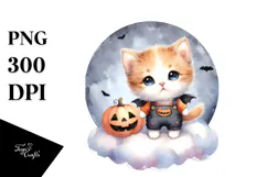Cute Baby Kitten, Halloween Theme, PNG Product Image 1
