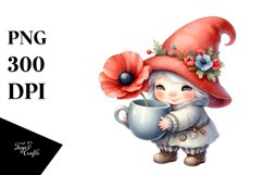 Cute Baby Gnome with Hyacinth PNG Product Image 1