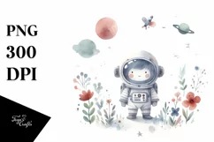 Simple Whimsical Astronaut Girl | Sublimation Clipart Product Image 3