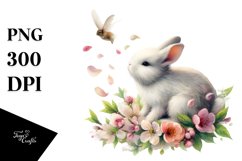 Tumbling Rabbit Spring Petals | Sublimation Clipart Product Image 1