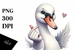 Funny Cute Swan Portrait Love Sign Product Image 1