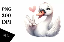 Funny Cute Swan Portrait Love Sign Product Image 1