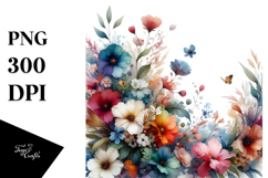 Colorfull Abstract with Wild Flowers PNG Product Image 1