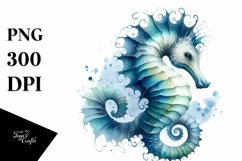 Sea Horse Watercolor Clipart Product Image 3
