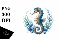 Sea Horse Watercolor Clipart Product Image 1