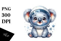 Baby Koala Astronaut Helmet PNG Product Image 1
