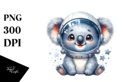 Baby Koala Astronaut Helmet PNG Product Image 1