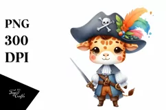 Cute Giraffe Musketeer | Sublimation Clipart Product Image 1