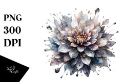 Watercolor Dahlia Abstract Clipart Product Image 3