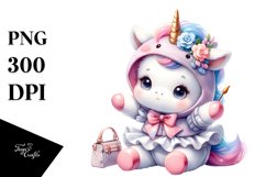 Cute Baby Unicorn Dressed as Selling | Sublimation | Clipart Product Image 3