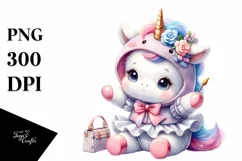 Cute Baby Unicorn Dressed as Selling | Sublimation | Clipart Product Image 3