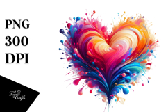 Paintbrush Style Heart Digital Painting PNG Product Image 1