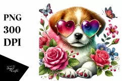 Colorful Heart Sunglasses Art PNG Product Image 1