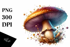 Detailed Pastel Glossy Mushroom PNG Product Image 1