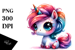 Cute Unicorn Big-Eyes PNG Product Image 1