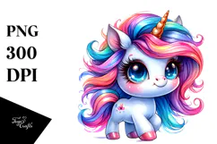 Cute Unicorn Big-Eyes PNG Product Image 1
