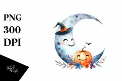 Funny Watercolor Halloween Sticker | Clipart Product Image 1