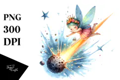 Colorful Cute Fairy Diving Meteor Product Image 1