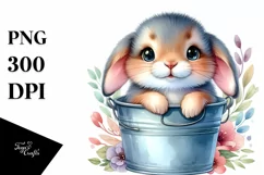 Colorful Smiling Snowshoe Hare | Sublimation | Clipart Product Image 3