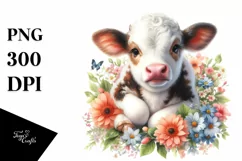 Cute Baby Cow Watercolor Pastel Product Image 3