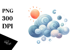 Artistic Clouds Watercolor Clipart Product Image 1