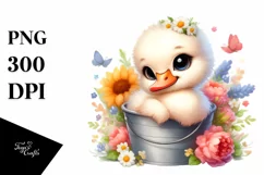Cute Smiling Swan with Flowers | Sublimation | Clipart Product Image 3