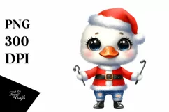 Baby Swan in Santa Suit | Clipart Product Image 3