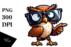 Goofy Owl with Sunglasses PNG Product Image 1