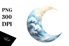 Half Moon Night Sky Clipart Product Image 1