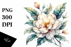 Stained Gardenia Made of Material | Sublimation Clipart Product Image 1