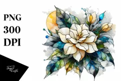 Stained Gardenia Made of Material | Sublimation Clipart Product Image 3