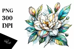 Stained Gardenia Made of Material | Sublimation Clipart Product Image 3