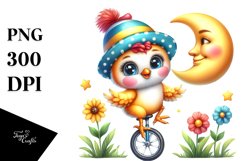 Goofy Baby Chicken with Summer Clothes PNG Product Image 1