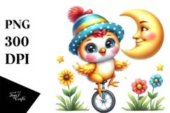 Goofy Baby Chicken with Summer Clothes PNG Product Image 1