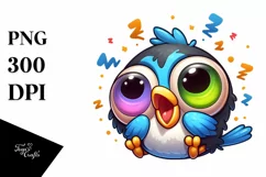 Colorful Baby Magpie | Sublimation Clipart Product Image 3