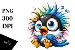 Colorful Baby Magpie | Sublimation Clipart Product Image 1