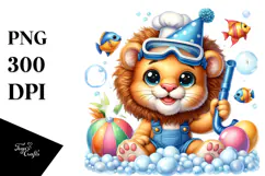 Baby Lion Party Hat PNG Product Image 1