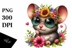 Watercolor Mouse Portrait, Transparent PNG Product Image 3