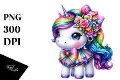 Adorable Unicorn, Bright PNG Product Image 1